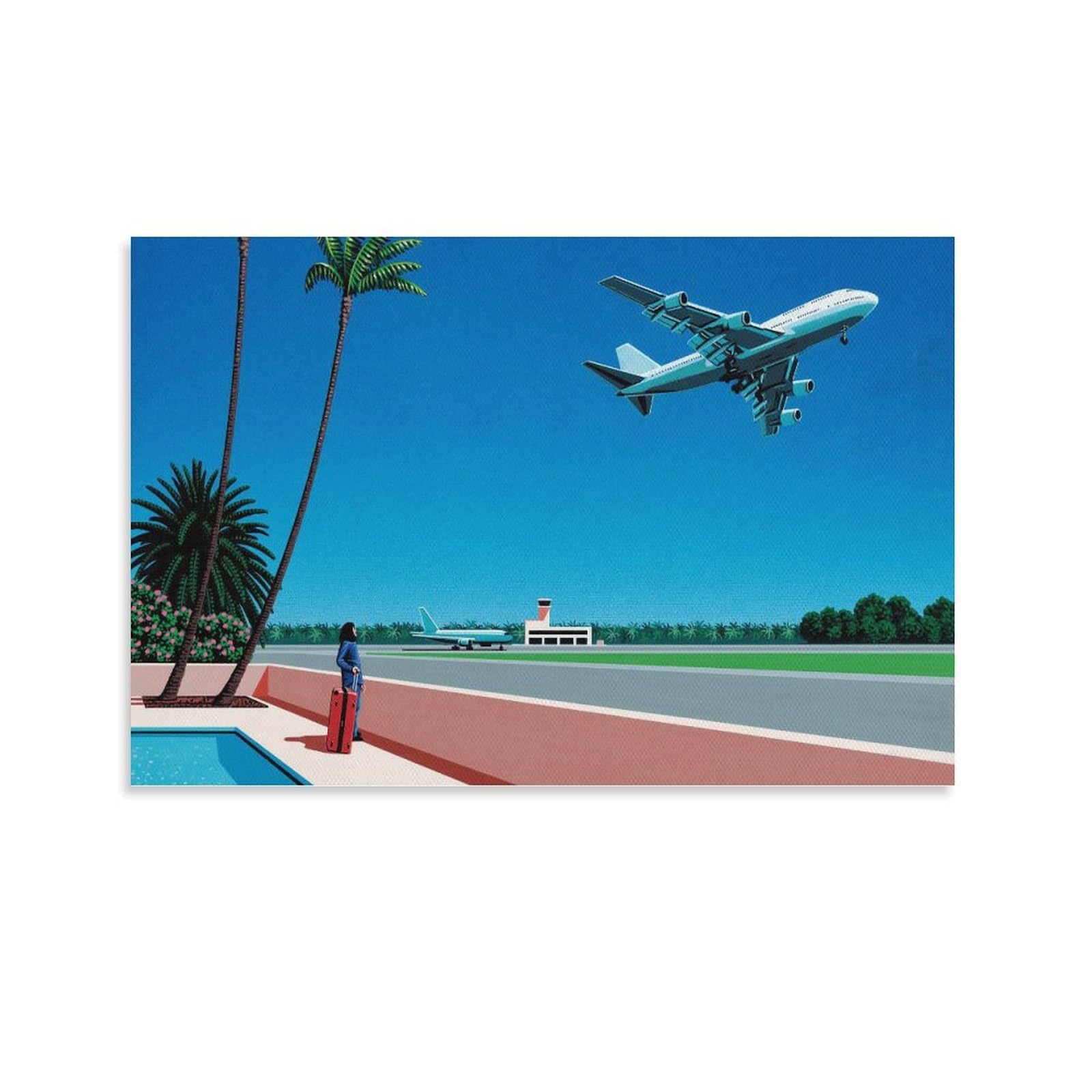 Amazon.co.jp: 画家永井博 夏の風景飛行機ポスター アートパネル